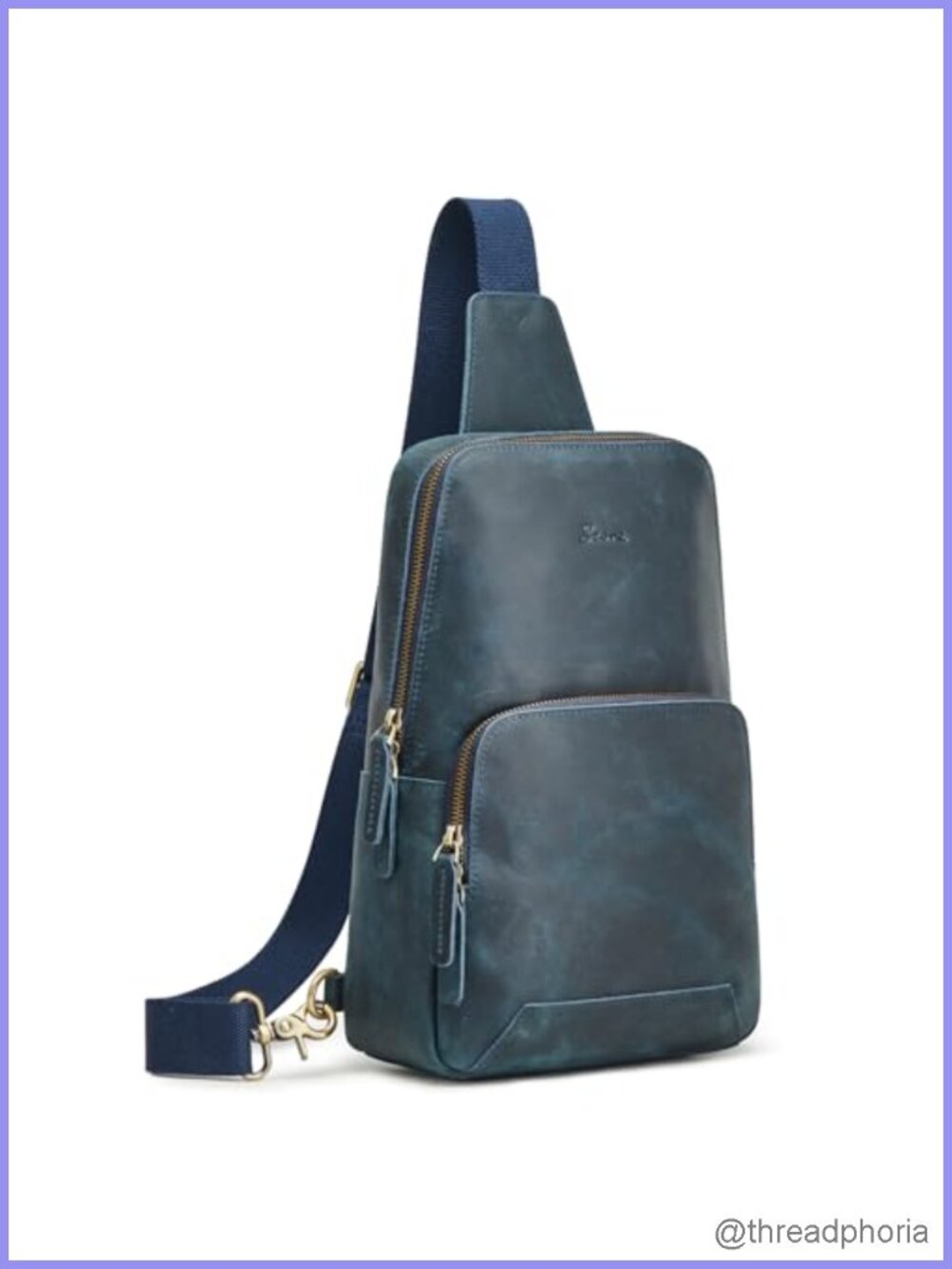 Sling Bag for Men Women RFID Blocking Genuine Leather Crossbody